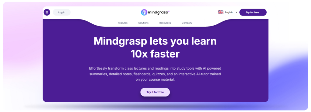 Mindgrasp AI tutor